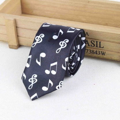 Men's Fashion Neckties Helloween Festival Christmas Tie Soft Designer  Character Necktie Music Score Piano Guitar