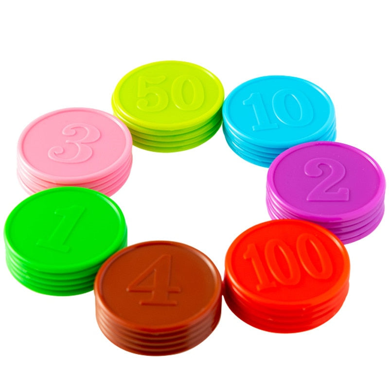 10pcs/Lots!Plastic Poker Chip for Gaming Tokens Plastic Coins Family Club Board Games Toy Creative for Children