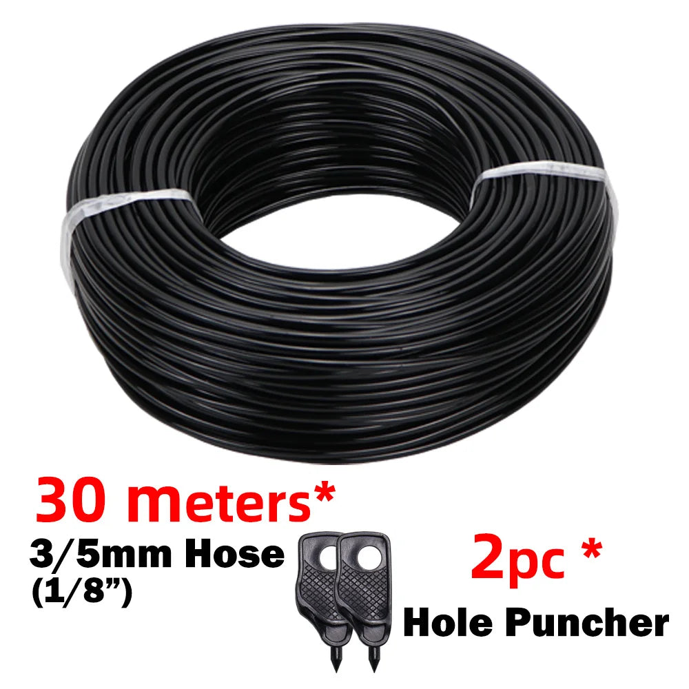 MUCIAKIE Garden Drip Irrigation Kit Micro Watering Elbow Drippers System for Greenhouse Pot Plants 1/8'' 3/5mm Hose Set 2/4 Ways
