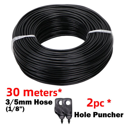 MUCIAKIE Garden Drip Irrigation Kit Micro Watering Elbow Drippers System for Greenhouse Pot Plants 1/8'' 3/5mm Hose Set 2/4 Ways
