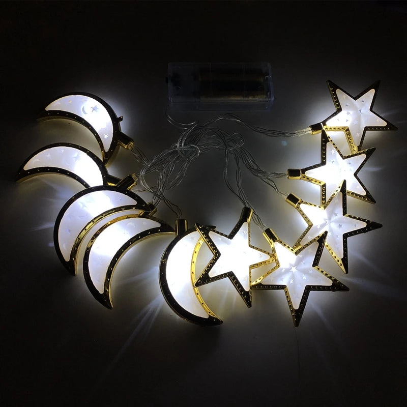 Ramadan Decoration Plastic Lantern Led String Lights Ramadan Kareem Decor Eid Mubarak Al-Fitr Eid Festival Party Supplies