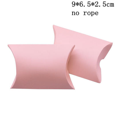 Kraft Paper Box Thank You Candy Boxes Mini Pillow Shape Wedding Favors Box for Thanksgiving Birthday Eater Party Supplies