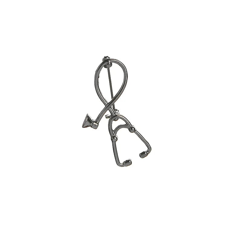 High Quality 2 Style Brooches Doctor Nurse Stethoscope Brooch Medical Jewelry Enamel Pin Denim Jackets Collar Badge Pins Button