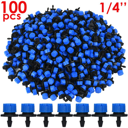 30-500pcs Adjustable 1/4 Irrigation Misting Dripper Sprinkler Head Micro Flow Drip Head Garden Watering Tool Lawn Greenhouse