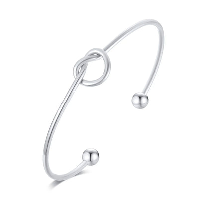 Trendy Round Circular Open Knot Cuff Bangle Bracelets for Women Elegant GoldColor Jewelry Noeud Armband Pulseiras