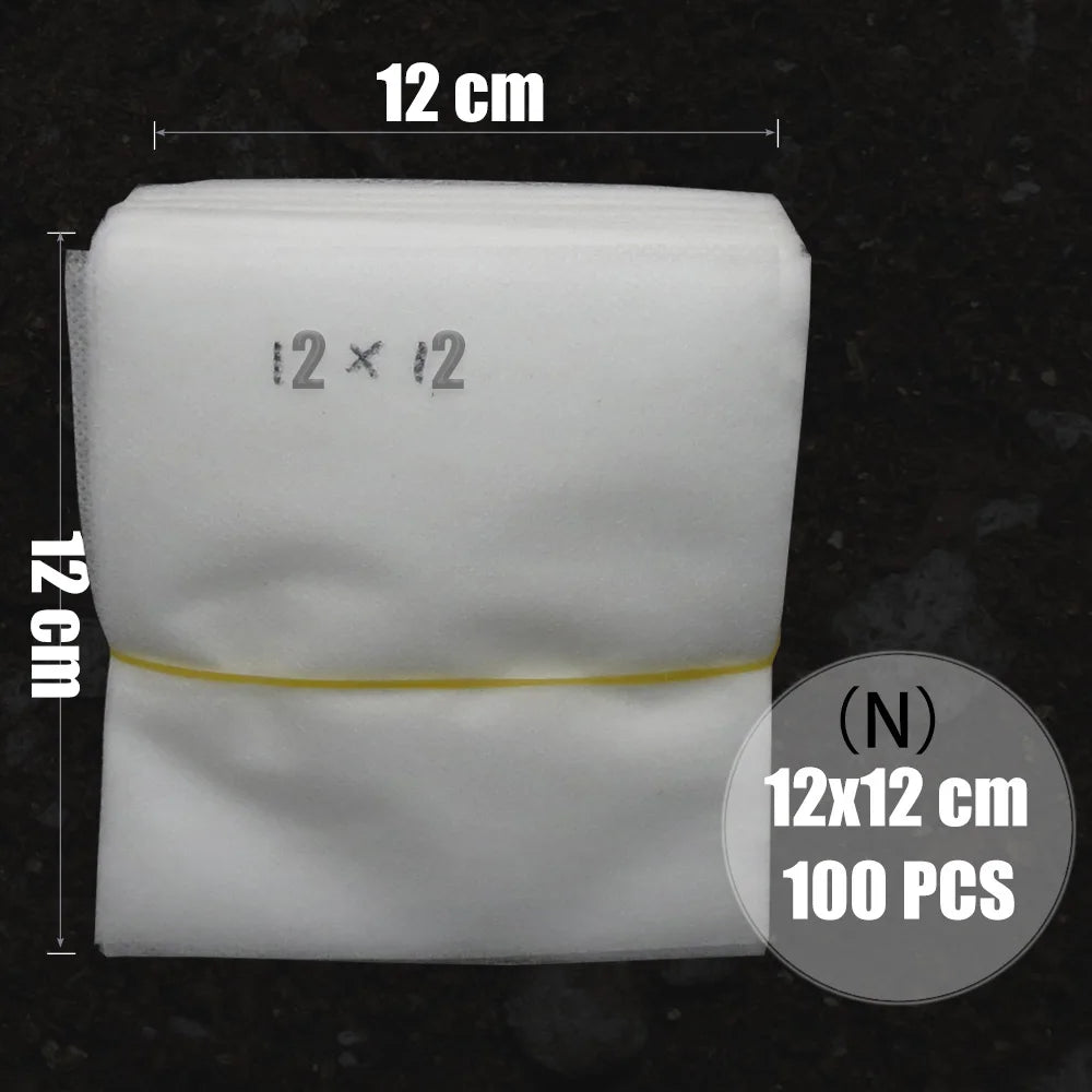 MUCIAKIE 100PCS Flat Fabric Nursery Grow Bags Biodegradable Growing Bags Eco-Friendly Ventilate Plant Root Protection Bags
