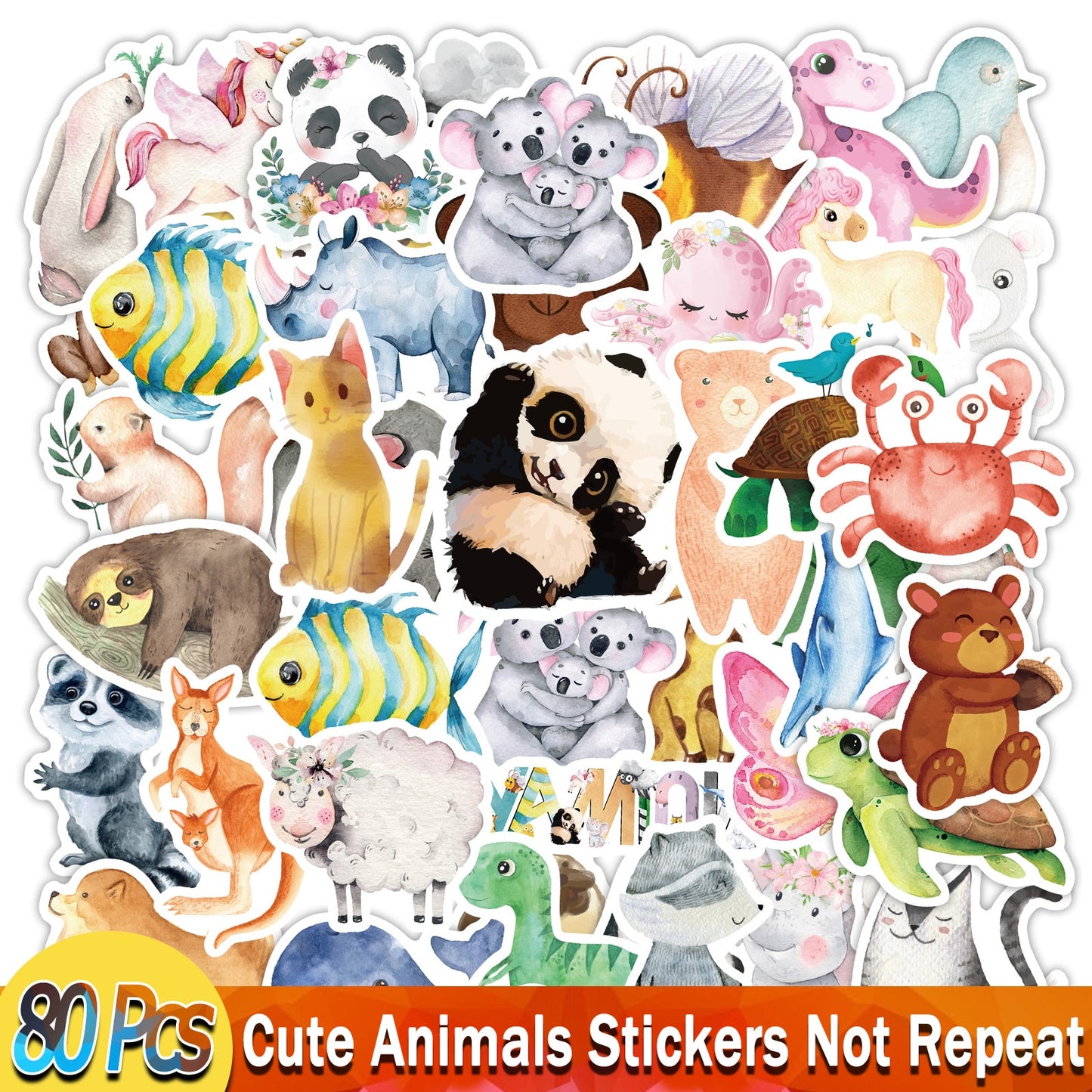 Anime Stickers for Unicorn Cartoon Animals Dogs Cats Graffiti Sticker on Skateboard Laptop Bike Car Guitar Phone Decals Pack
