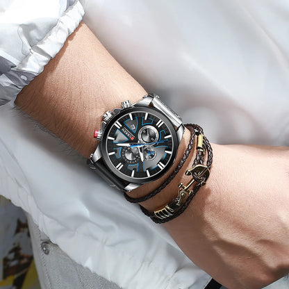 CURREN Watch Chronograph Sport Mens Watches Quartz Clock Leather Male Wristwatch Relogio Masculino for Men