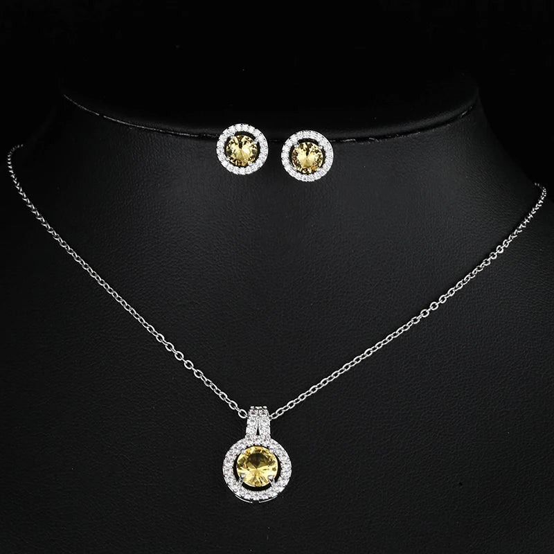 Nigerian Water Drop Cubic Zirconia Wedding Jewelry Sets Inlay Luxury Crystal Bridal Jewelry Set for Bridesmaids AS099
