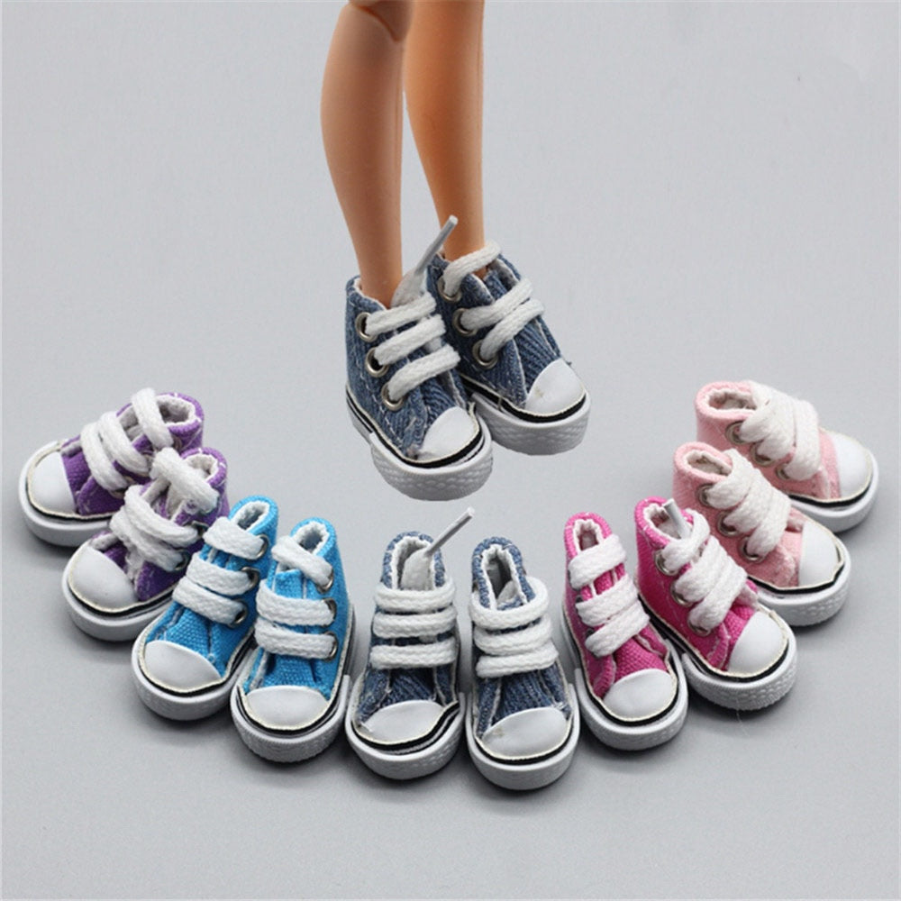 1 Pair 3.5cm Doll Shoes for Blyth Licca Jb Doll Mini Shoes for Russian Doll Sneakers Shoes for 1/12 BJD Doll Doll Accessories
