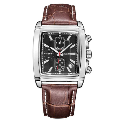 MEGIR New Casual Brand Watches Men Hot Fashion Sport Wristwatch Man Chronograph Leather Watch for Male Luminous Calendar Hour
