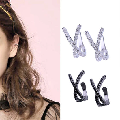 Fashion Drop Water Clip Earrings Jewelry Zirconia Crystal Jackets Jewelry Cuff Earrings for Women Boucle d'Oreille Aros AE230