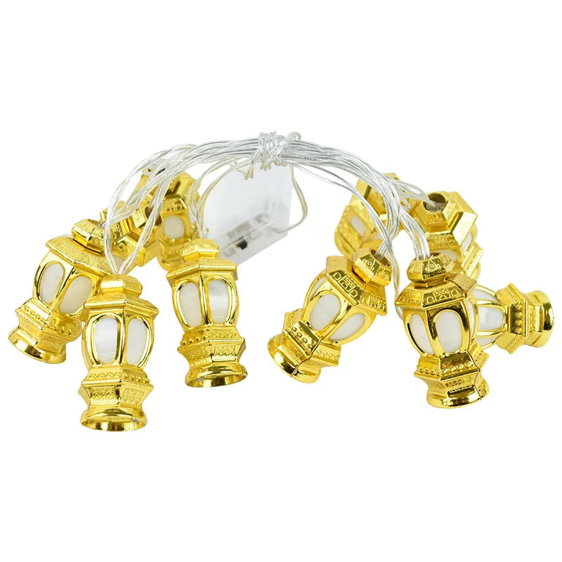 Ramadan Decoration Plastic Lantern Led String Lights Ramadan Kareem Decor Eid Mubarak Al-Fitr Eid Festival Party Supplies