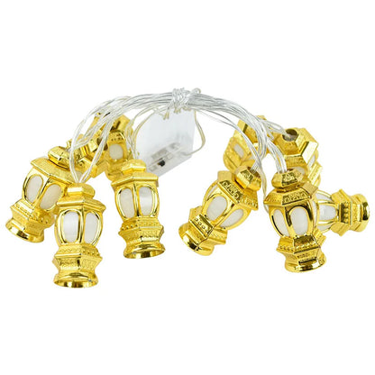 Ramadan Decoration Plastic Lantern Led String Lights Ramadan Kareem Decor Eid Mubarak Al-Fitr Eid Festival Party Supplies