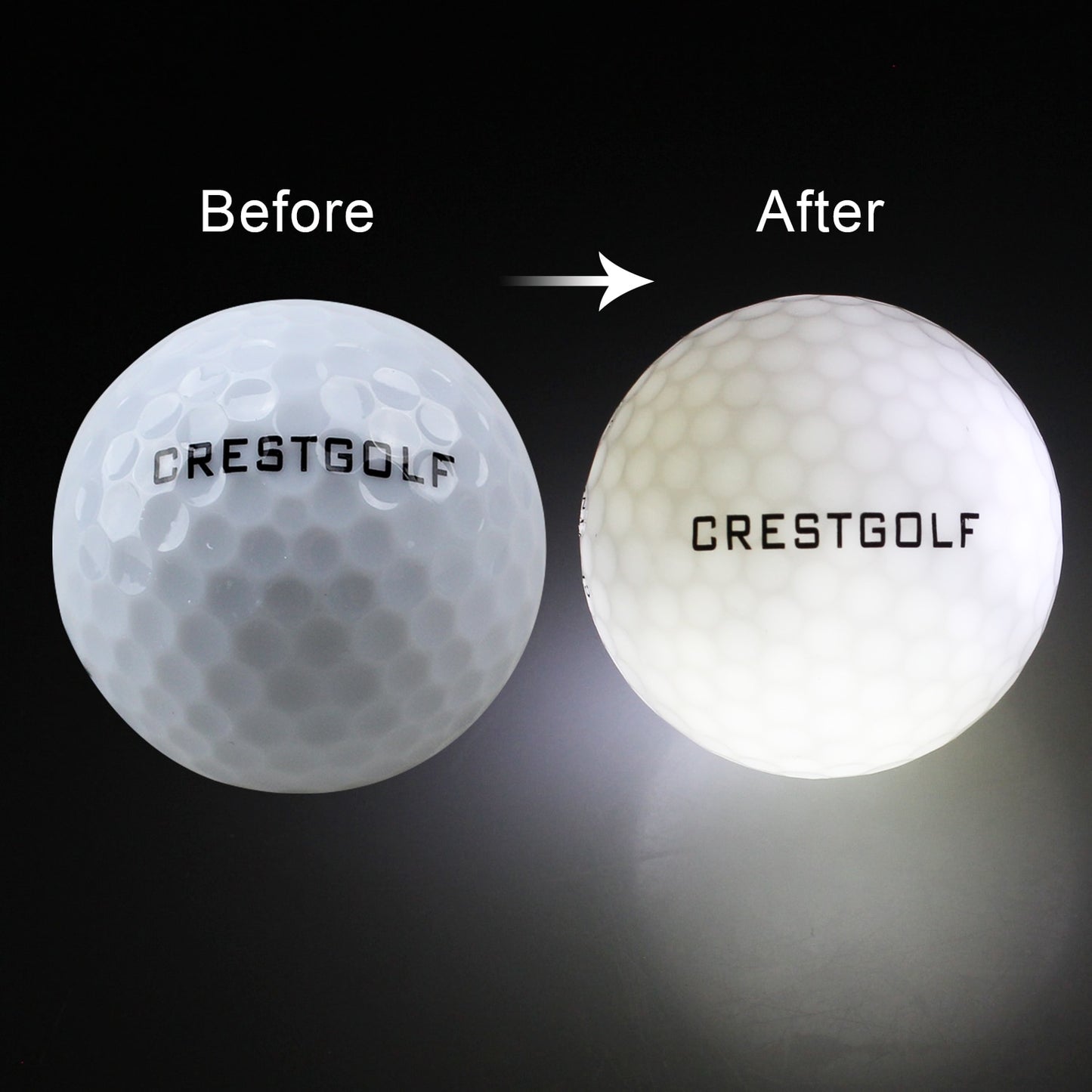 10 Pack Crestgolf Glow in the Dark Golf Balls for Night Light Up LED Golf Ball Six Colors for Your Choice