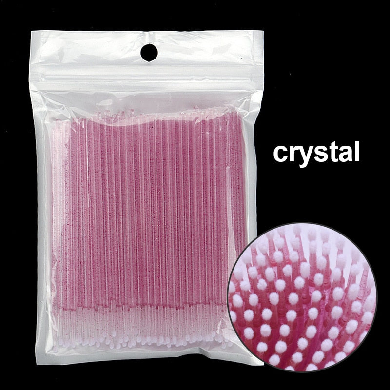 Kekelala 100pcs/Bottle Eyelash Extension Cleaning Swabs Lash Lift Glue Remover Applicators Microblade Makeup Micro Brushes Tool