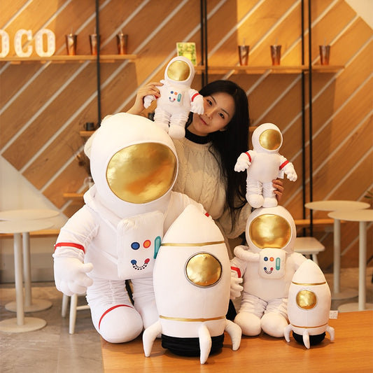 Plush Astronaut and Spaceship Toy Stuffed Soft Science Fiction Type Soft Doll Kids Toys Creative Toys Children Birthday