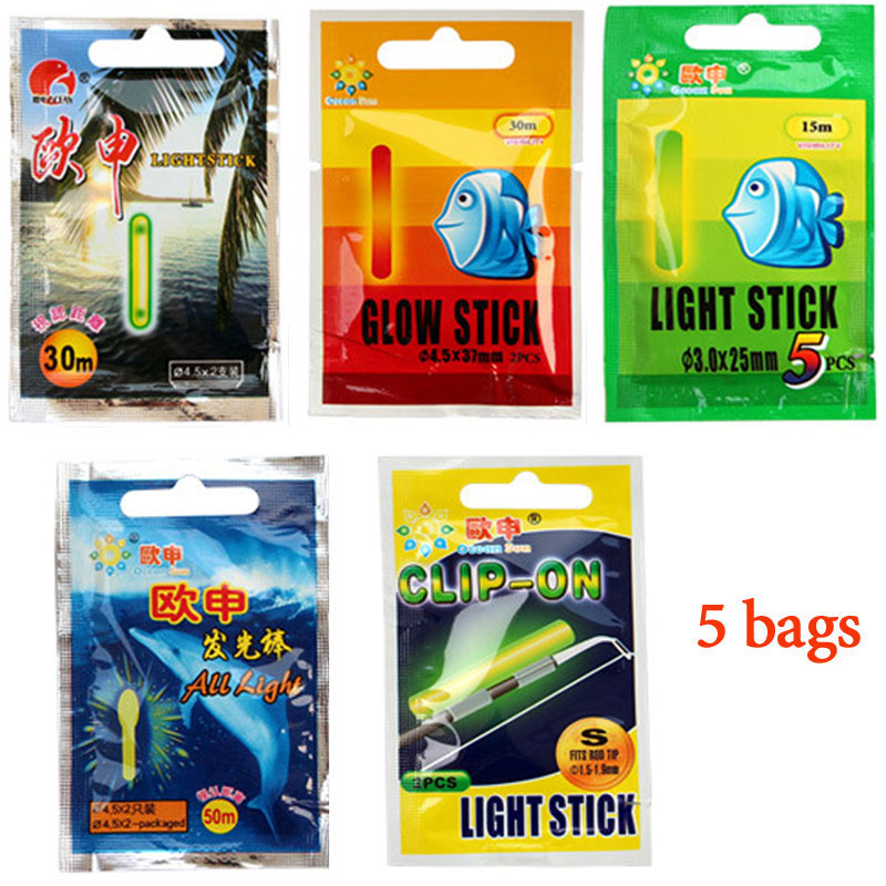WLPFISHING Lightstick (25pcs or 10pcs) 5bags/Lot Fishing Float Electic Floaters Luminous Light Stick Fluorescent Glowing Stick