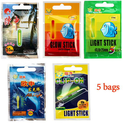 WLPFISHING Lightstick (25pcs or 10pcs) 5bags/Lot Fishing Float Electic Floaters Luminous Light Stick Fluorescent Glowing Stick