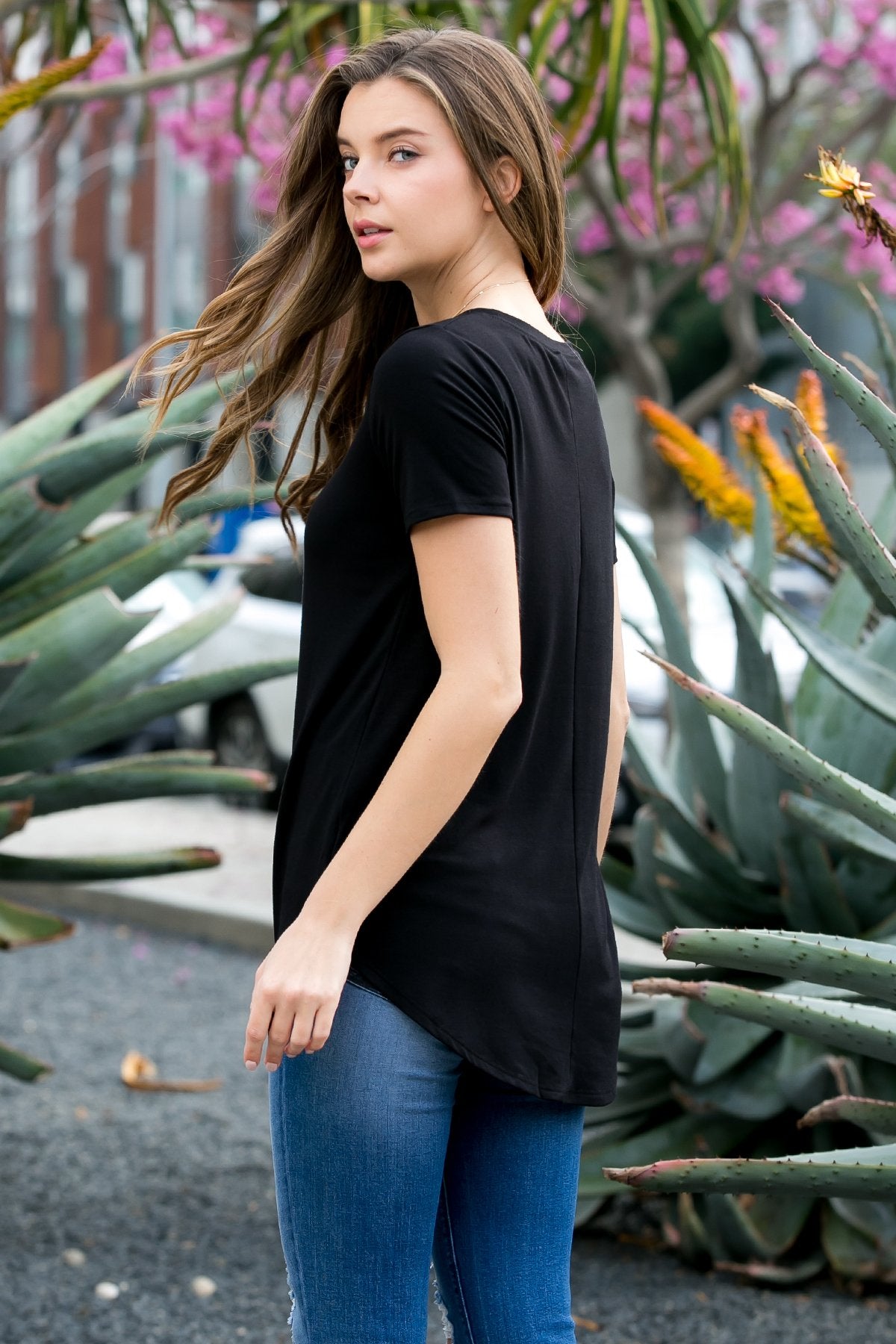 Short Sleeved Round Neck Boyfriend Tunic