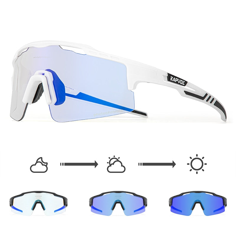 Kapvoe New Photochromic Men Women Sunglasses MTB Road Cycling Glasses Outdoor Sports Glasses UV400 Bicycle Eyewear Bike Goggles