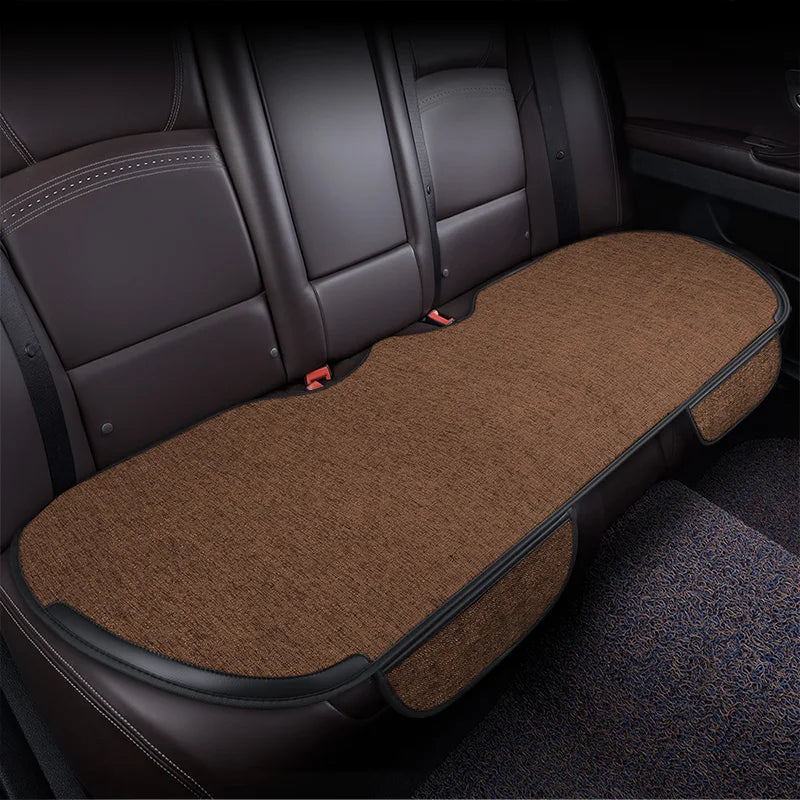 Flax Car Seat Covers Front Rear Full Set Choose Car Seat Cushion Linen Fabric Seat Pad Protector Car Accessories Anti-Slip