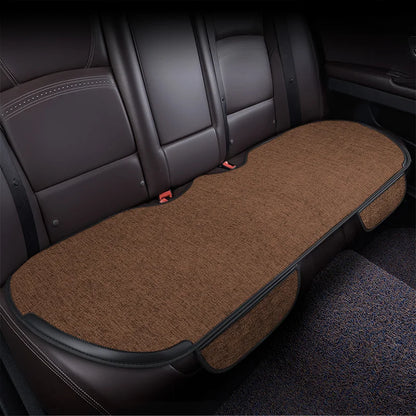 Flax Car Seat Covers Front Rear Full Set Choose Car Seat Cushion Linen Fabric Seat Pad Protector Car Accessories Anti-Slip