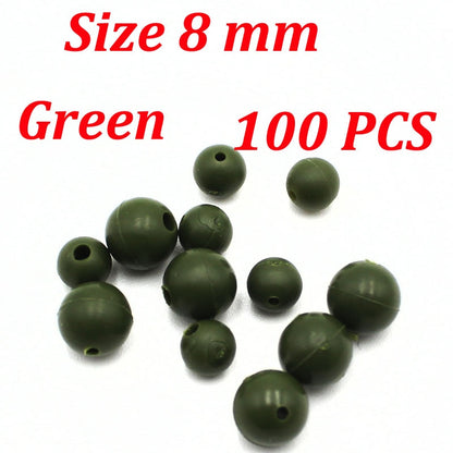 100x Soft Rubber Shock Beads Floating Rig Carp Fishing Bore Beads Chod Helicopter Rigs Beads Shank Bead Carp Fishing Accessories
