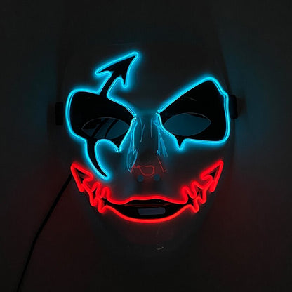 Neon Light LED Mask LED Halloween Scary Mask Cosplay Party Masque Masquerade Masks Halloween Costume Carnival Glow Party Props