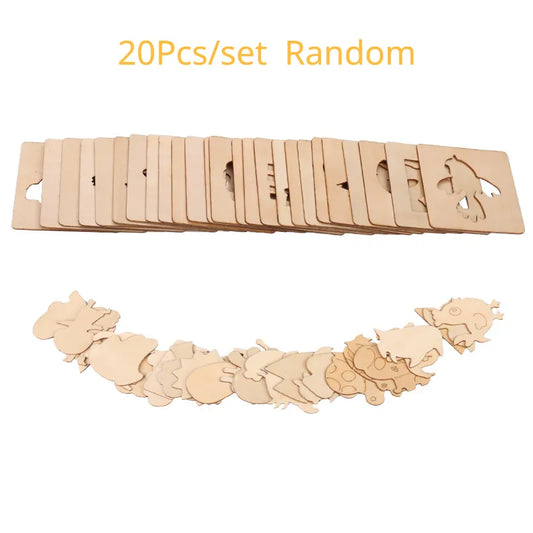 20pcs Montessori Kids Drawing Toys Wooden DIY Painting Stencils Template Craft Toys Puzzle Educational Toys for Children