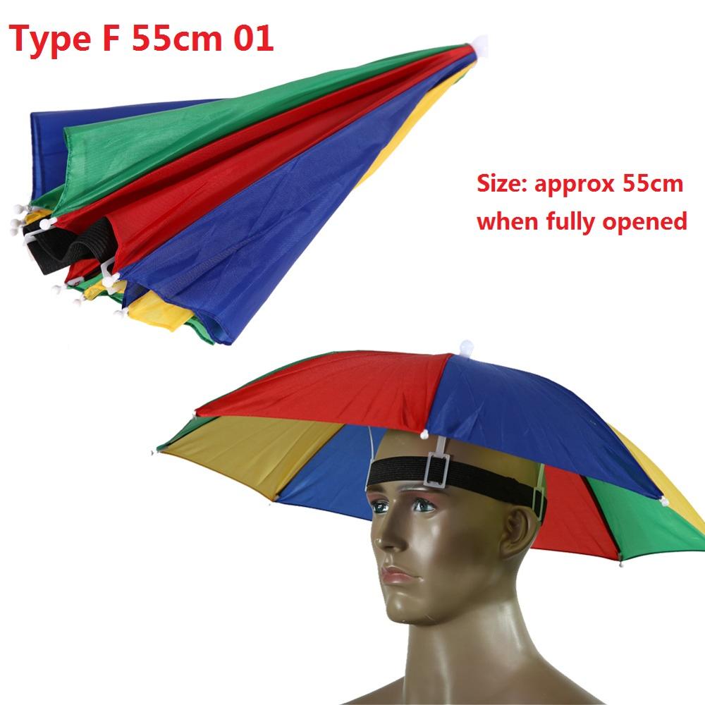 Foldable Head Umbrella Hat Anti-Rain Anti-Uv Outdoor Fishing Caps Portable Travel Hiking Beach Fish Tackle Iscas Pesca Rain Gear