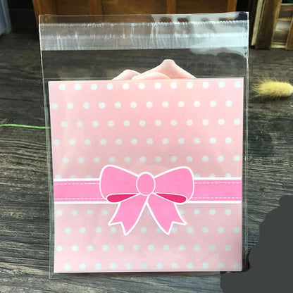 100PCS OPP Plastic Package Lovely Bowknot Design for Bracelets Earrings Necklace Rings DIY Jewelry Making 7 X 7cm