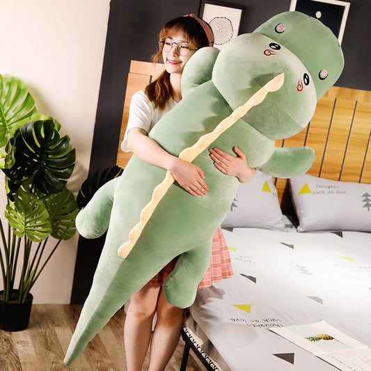 New Big Size Long Lovely Dinosaur Plush Toy Soft Cartoon Animal Dinosaur Stuffed Doll Boyfriend Pillow Kids Girl Birthday