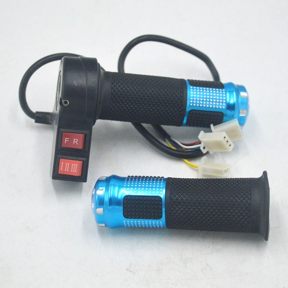 24V 36V 48V 60V 72V Electric Bicycle Thumb Throttle With Handle Grips on/Off Switch Finger Throttle Twist Throttle