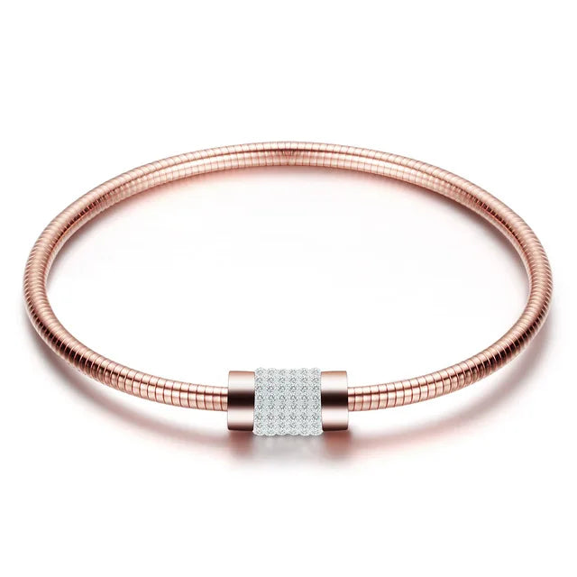 Drop Shipping Fashion Woman Bracelet and Bangles With Magnetic Clasp Women Stainless Steel Bracelet Bangles Jewelry