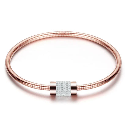 Drop Shipping Fashion Woman Bracelet and Bangles With Magnetic Clasp Women Stainless Steel Bracelet Bangles Jewelry