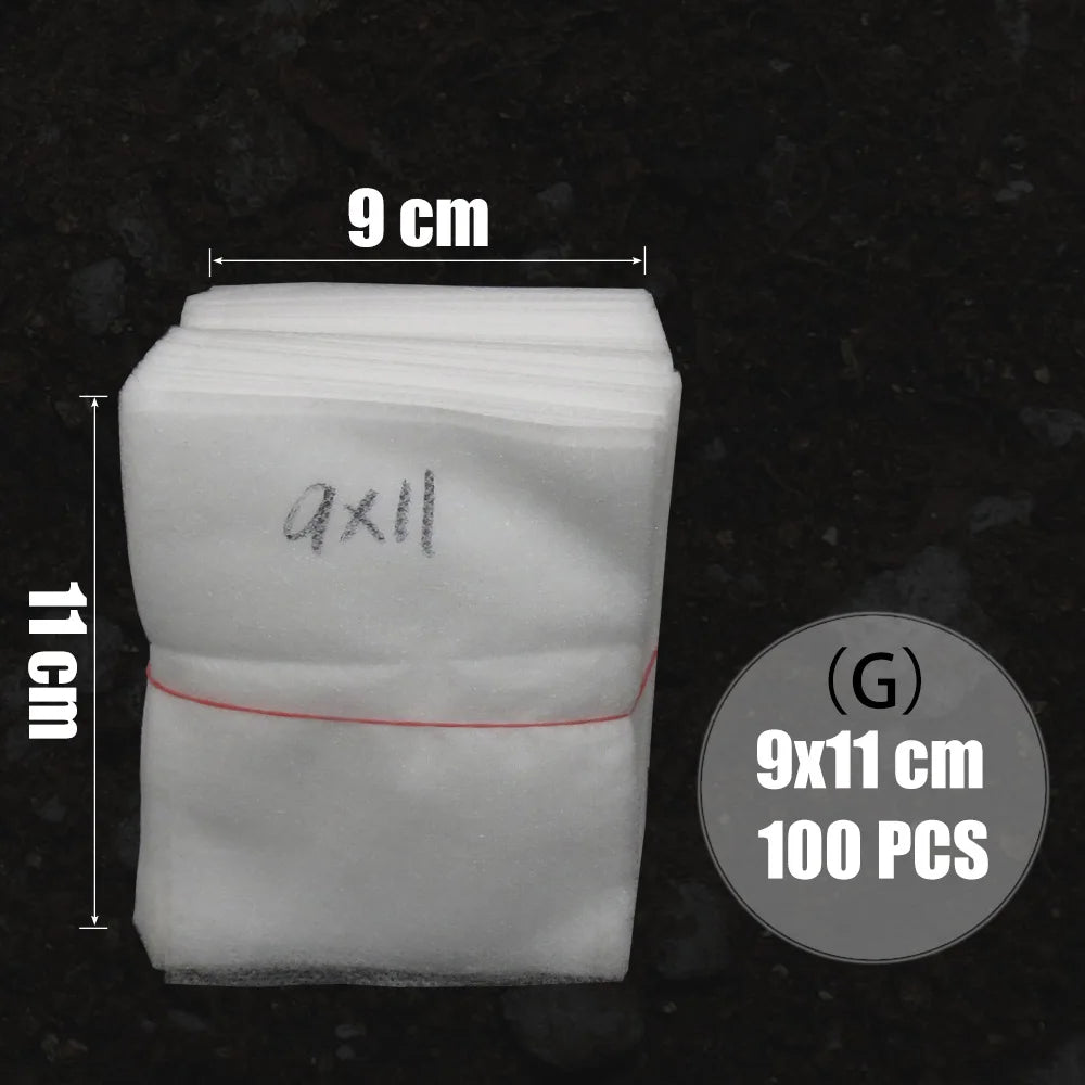 MUCIAKIE 100PCS Flat Fabric Nursery Grow Bags Biodegradable Growing Bags Eco-Friendly Ventilate Plant Root Protection Bags