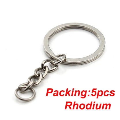 Louleur Key Chain Key Ring Keychain Bronze Rhodium Gold Color 28mm Long Round Split Keyrings DIY Jewelry Making