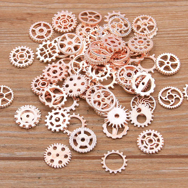 60PCS 10 Color Small Size 8-15mm Mix Alloy Mechanical Steampunk Cogs & Gears Diy Accessories New Oct Drop Ship