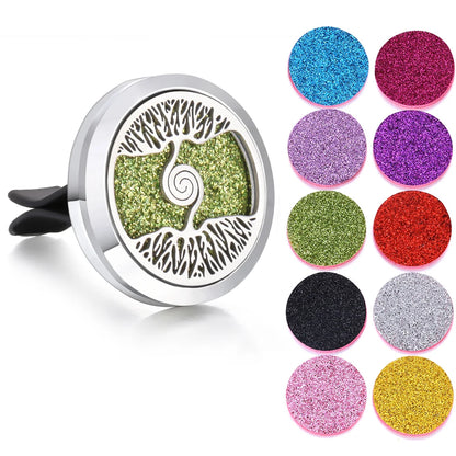 New Aromatherapy Jewelry Car Perfume Air Freshener Car Clip Tree of Life Aroma Essential Oil Diffuser Necklace Locket Pendants