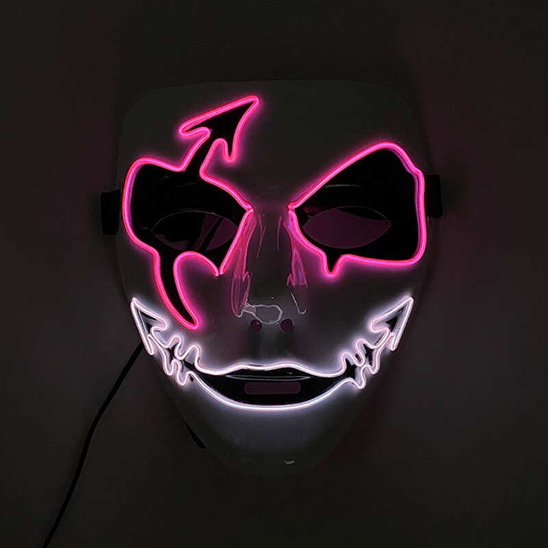 Neon Light LED Mask LED Halloween Scary Mask Cosplay Party Masque Masquerade Masks Halloween Costume Carnival Glow Party Props