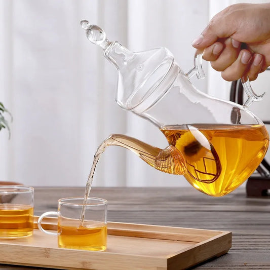 Large Capacity 1000ml High Borosilicate Arabic Glass Teapot With Filter Heat Res