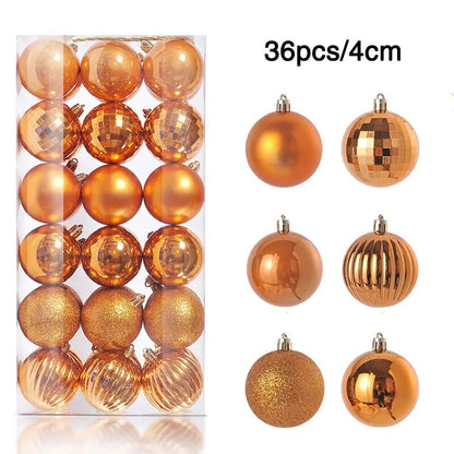24/36pcs Christmas Balls Christmas Tree Ornament Hanging Pendent Xmas Decoration 2023 Christmas Ornaments Navidad 2024