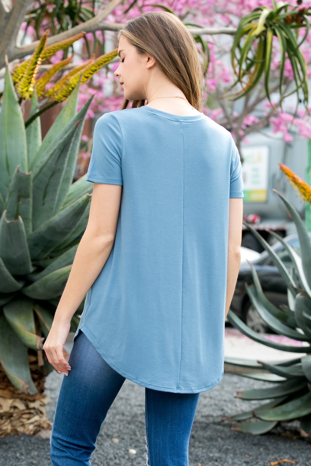 Short Sleeved Round Neck Boyfriend Tunic