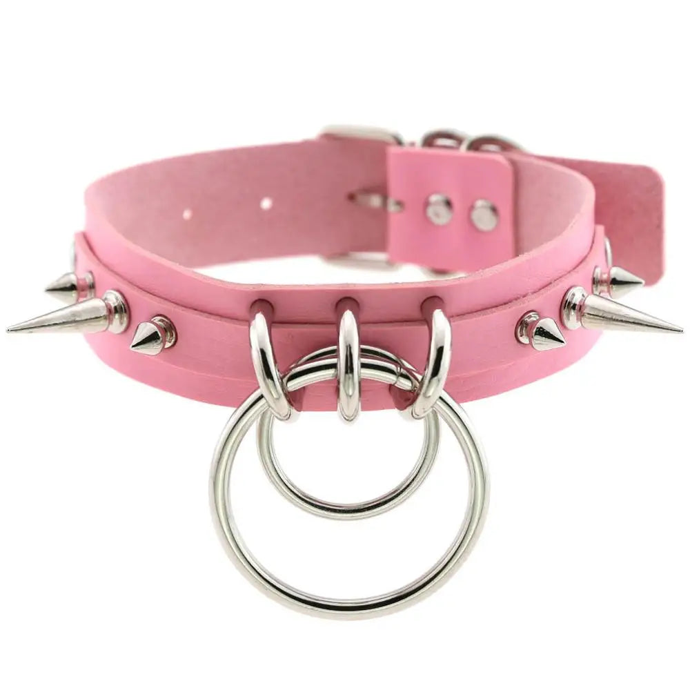 KMVEXO Punk Spike Metal Collar Girls Leather Harness Choker Necklace for Women Party Club Chockers Gothic Jewelry Harajuku 2019