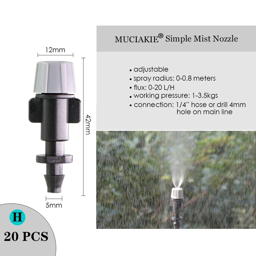 MUCIAKIE Variety Style Adjustable Irrigation Sprinkler Garden Emitters Stake Dripper Micro Spray Rotating Nozzle Watering Arrow