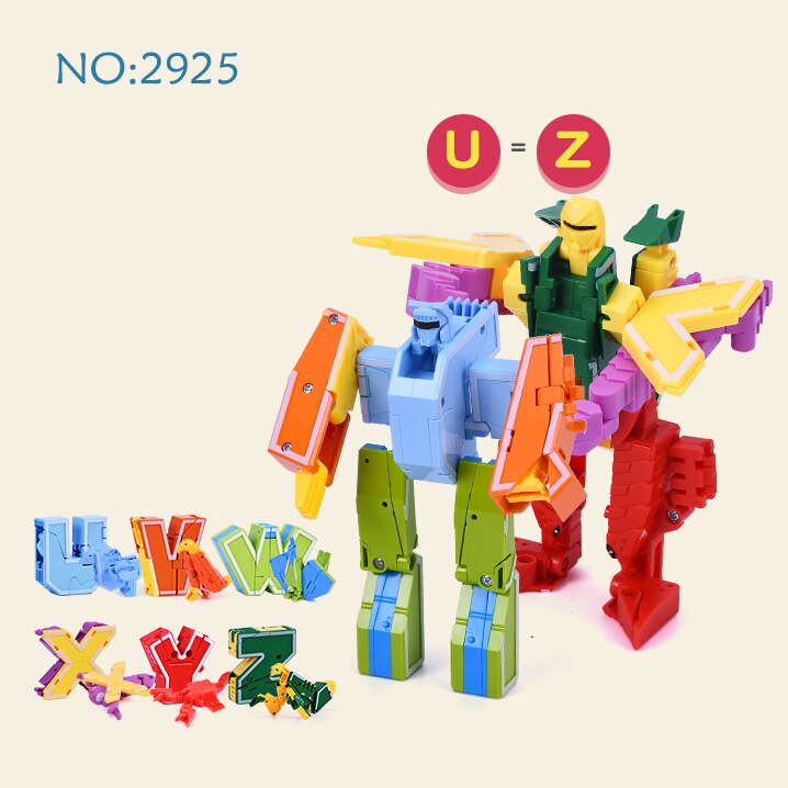 15PCS Assembling Building Blocks Educational Action Figure Transformation Number Robot Deformation Toys for Children