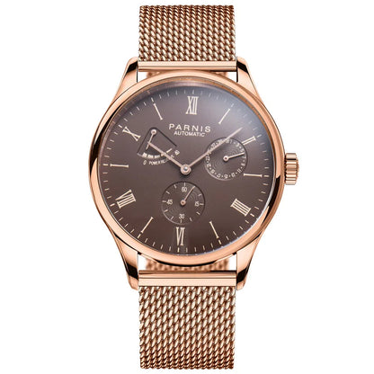 Fashion Luxury Parnis 41.5MM Power Reserve Automatic Mechanical Self Winding Men Watches Mekanik Kol Saati Relogio Automatico