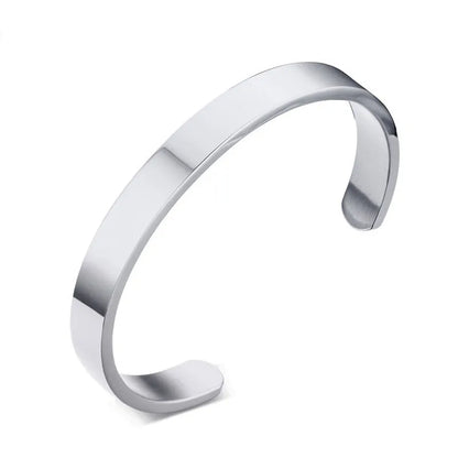 ZORCVENS Women and Men 8mm Width Surface Bracelet Bangle Stainless Steel Bracelet Men Silver Color/Gold/Black/Rose Gold 4 Color