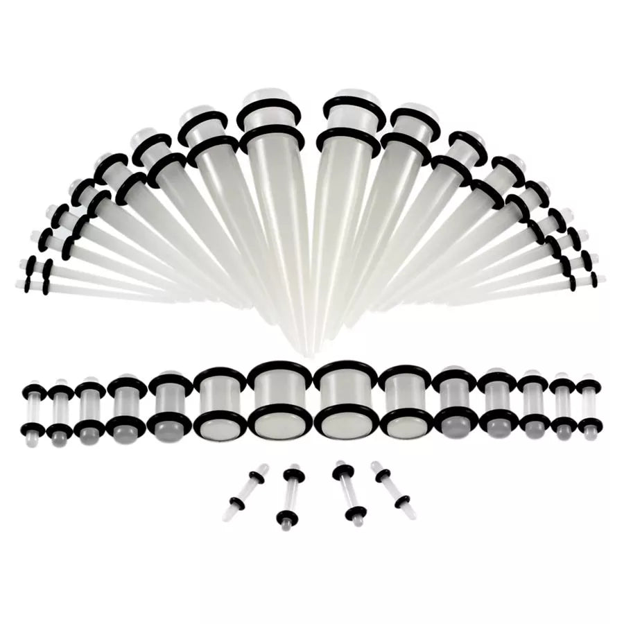 36pcs/Lot Acrylic Ear Gauge Taper and Plug Stretching Kits Mixed Color Ear Flesh Tunnel Expansion Body Piercing Jewelry 14g-00g